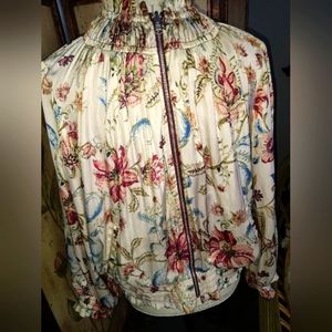 Chico's satin look floral jacket